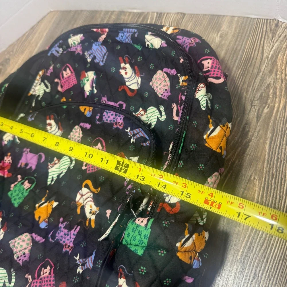Vera Bradley Large Backpack In Cotton Herding Cats Black Fit Laptop 17